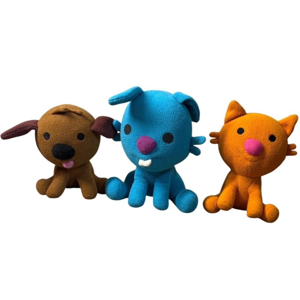 Sago Mini Plush Set of 3 Dog Rabbit Cat 7-8 Inch Stuffed Characters